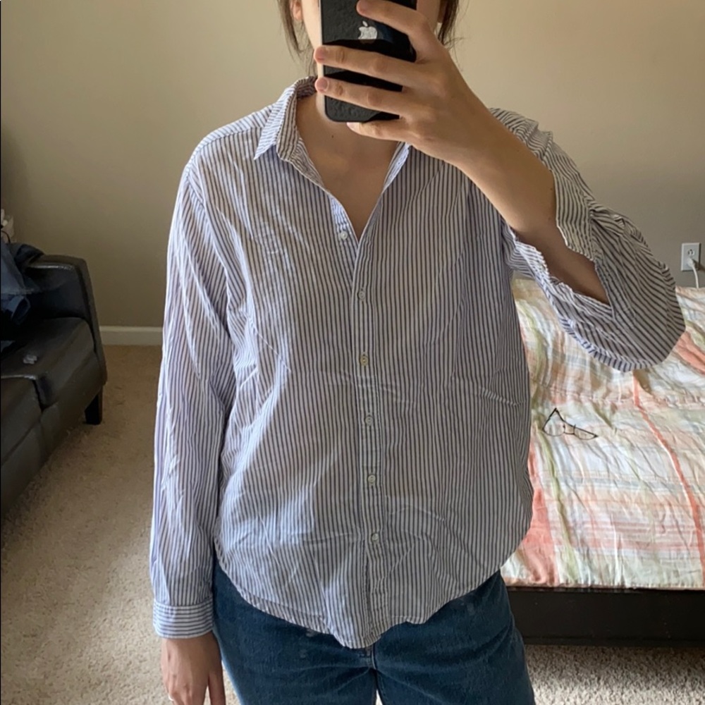 H&M Womens Striped Button Down Shirt